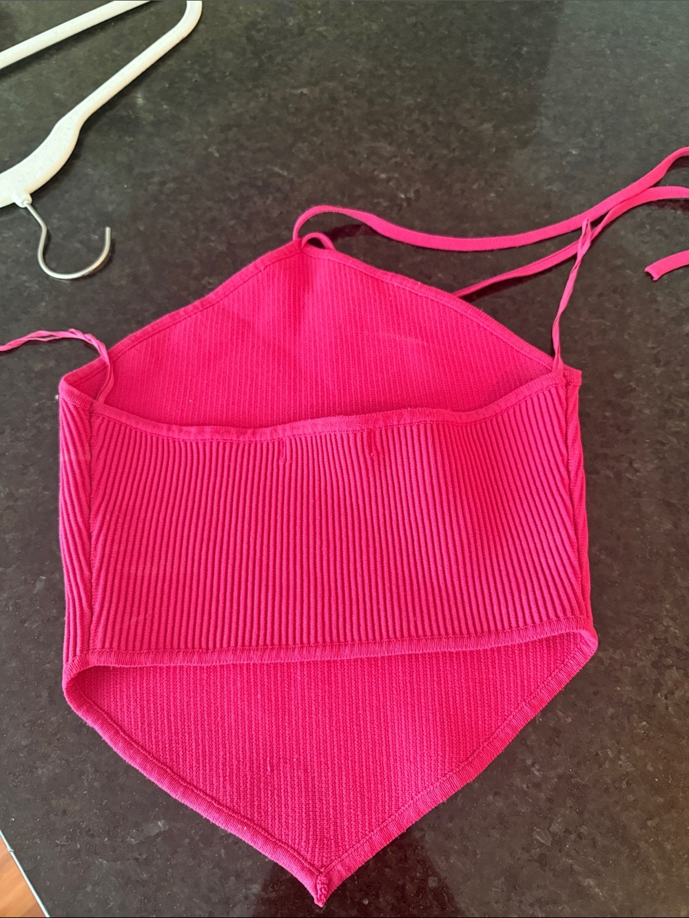 Hot Pink Ribbed Halter - Picture 2 of 2